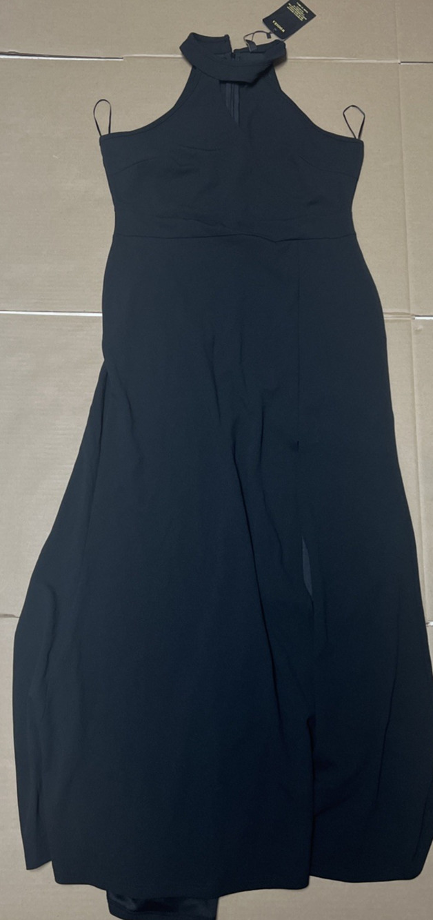 WOOSEA Women's Black Halter Keyhole Maxi Dress - Size XL - New With Tags